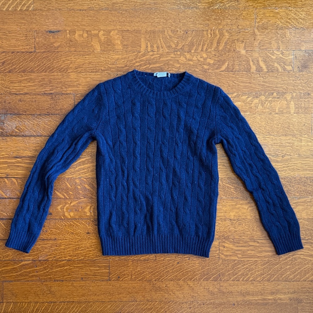 Crewcuts Kids Deep Blue Cable Knit cashmere Sweater, size 8